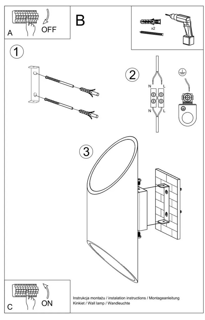 Applique da Parete per lampada G9 Bidirezionale PENNE 30