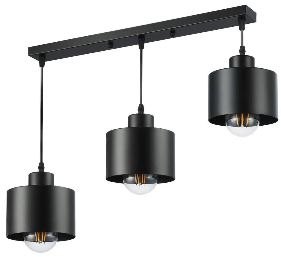 Lampadario a sospensione con filo 3xE27/35W/230V nero