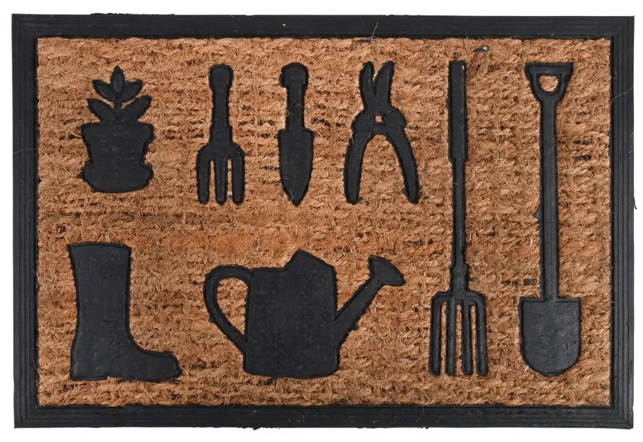 Tappeto in cocco con disegno di attrezzi da giardino Esschert Design Gardener, 40,3 x 60,8 cm - Esschert Design
