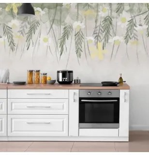 Carta da parati - Home herbarium - subtle floral motif with flowers in watercolour style Premium 150x105