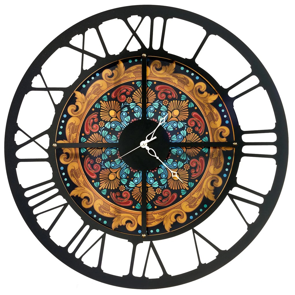 Arti e Mestieri Orologio decorato effetto Maiolica