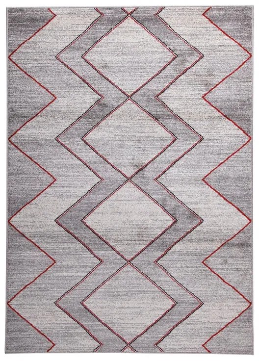 Tappeto Casa j geometrico grigio, L 190 x L 133 cm