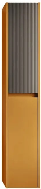 Colonna per mobile bagno Niwa 2 ante P 27 x L 30 x H 160 cm laccato opaco senape con vetro grigio carbone