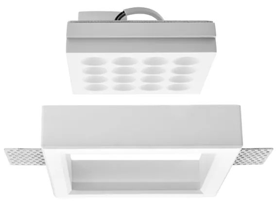 Faretto da incasso con fonte luminosa fisso Modulo LED TECNICO ADE bianco verniciabileX13 cm Luce bianco caldo