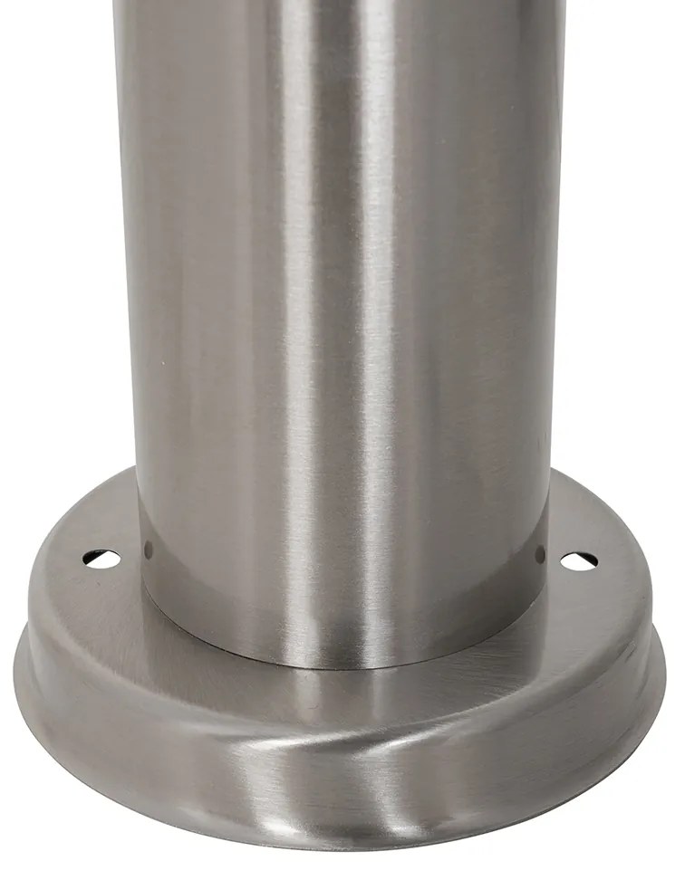 Lampada da palo per esterno moderna in acciaio con opalino 80 cm IP44 - Rox