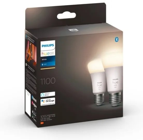SET 2xLED Lampadina Dimmerabile Philips Hue WHITE E27/9,5W/230V 2700K