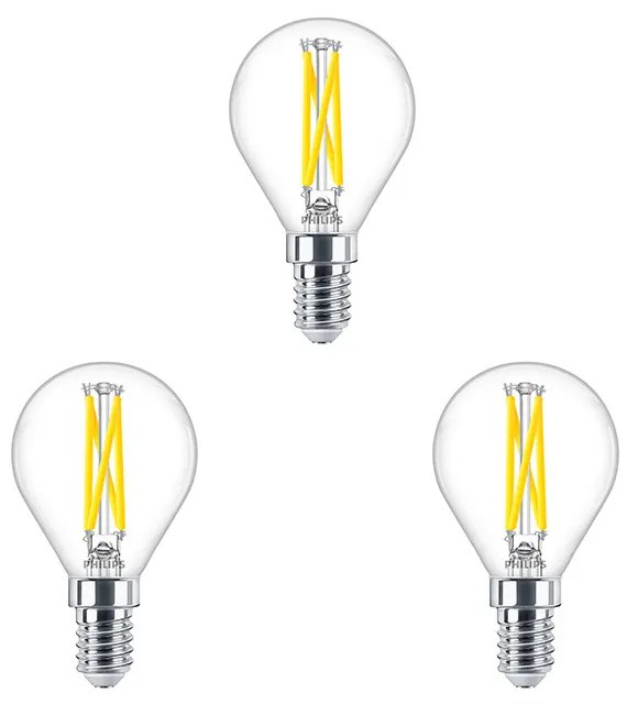 Philips - 3-pack Lampadina LED 2,5W Vetro Corona (340lm) Dimmerabile E14