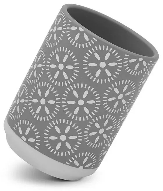 Set accessori bagno 3 pezzi da appoggio in ceramica grigio Circus