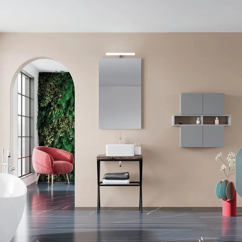 Mobile da bagno sotto lavabo Kros rovere chiaro opaco L 60 x H 60 x P 48 cm, lavabo non incluso