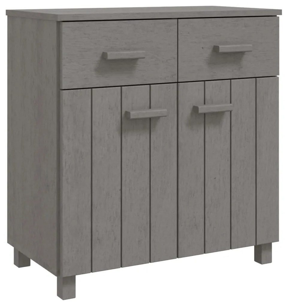 Credenza hamar grigio chiaro 79x40x80 cm legno massello di pino