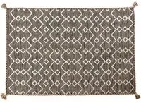 Tappeto moderno Toronto, stile kilim, 100% cotone, marrone, 180x120cm