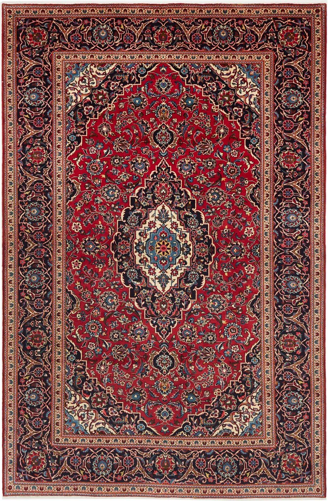Kashan Tappeto persiano 300x200 Blu (Iran) Annodato A Mano