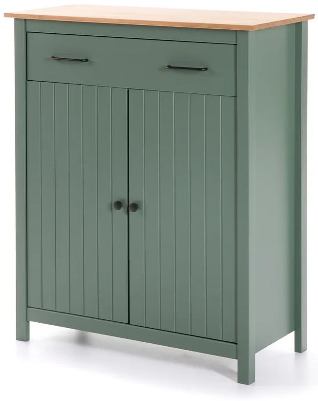 Cassettiera alta in legno di pino di colore verde-naturale 90x110 cm Miranda - Marckeric