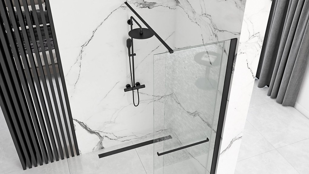 Parete doccia Rea Cortis Black 120