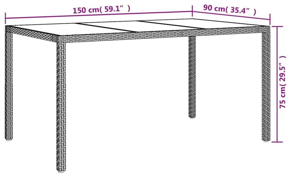 Set da Pranzo da Giardino 5 pz con Cuscini in Polyrattan Bianco