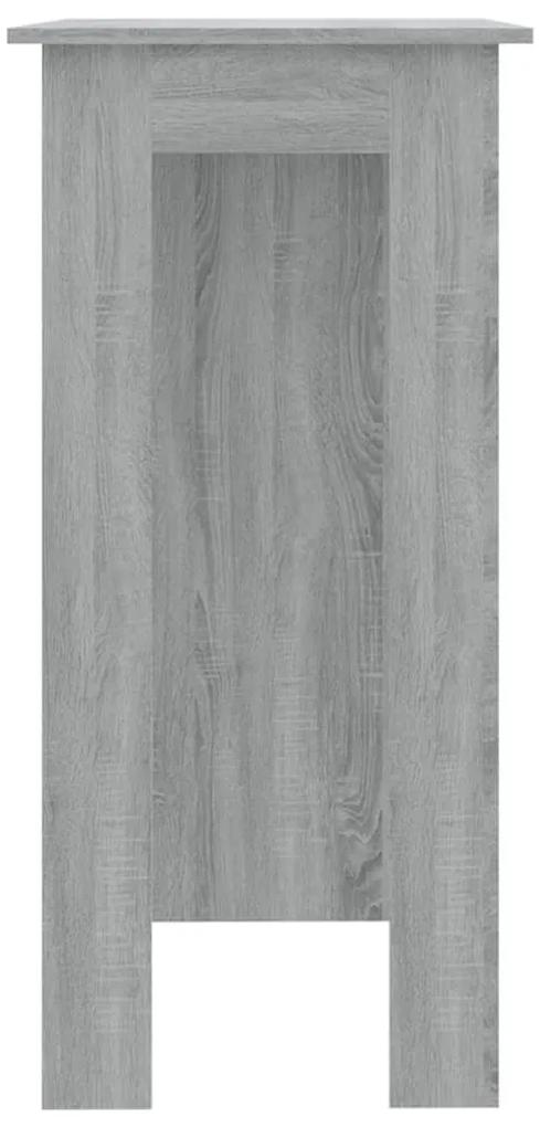 Tavolino da bar con ripiani grigio sonoma 102x50x103,5 cm
