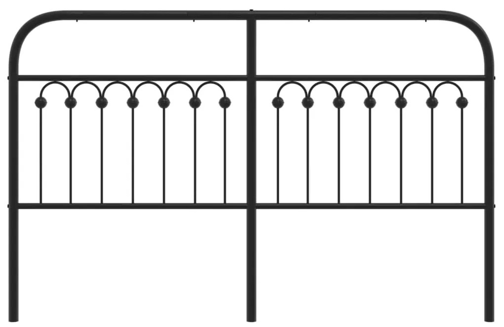 Testiera in metallo nero 150 cm