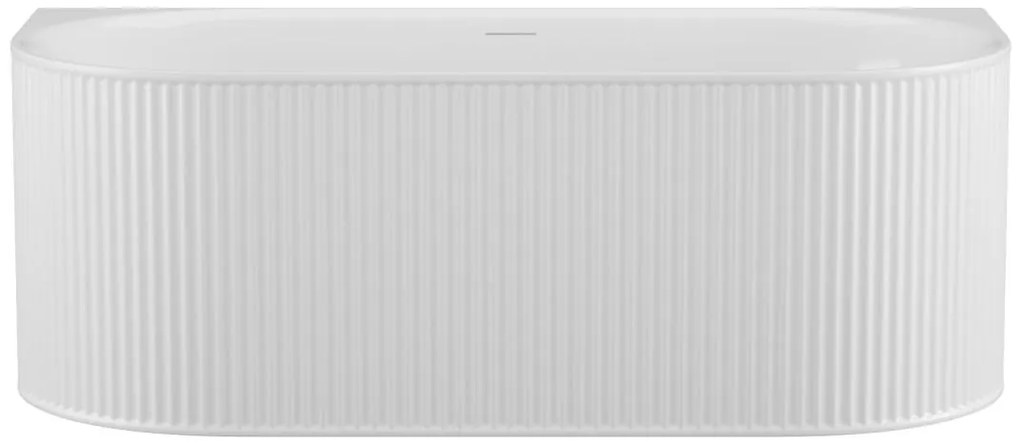 Vasca da bagno semi-freestanding scanalata 240 litri 170 x 80 x 60 cm Bianco opaco Acrilico - BARBORI