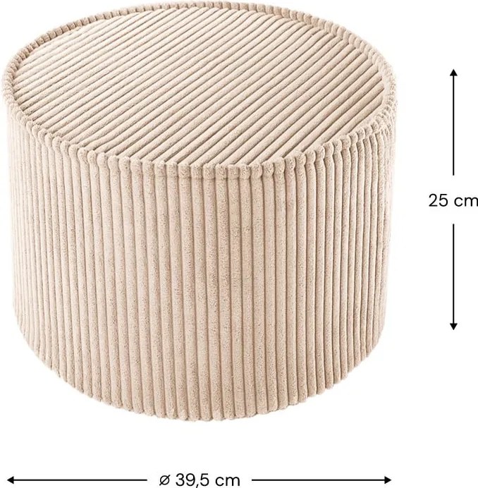 Pouf per bambini marrone chiaro con rivestimento in velluto a coste – Wigiwama