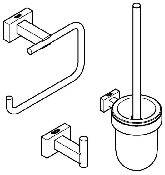 GROHE 40757001 - Set di accessori ESSENTIALS CUBE cromato lucido