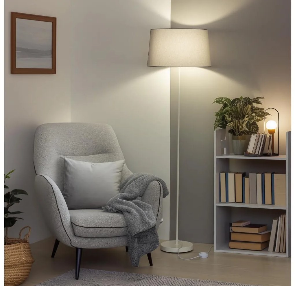 Brilagi - Lampada da terra LED CERIA 1xE27/40W/230V Ø 45 cm grigio/bianco