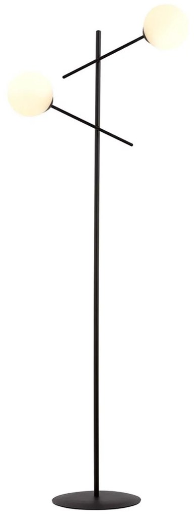 Piantana Contemporaneo Yama Acciaio Nero Bianco 2 Luci E14 Ip20