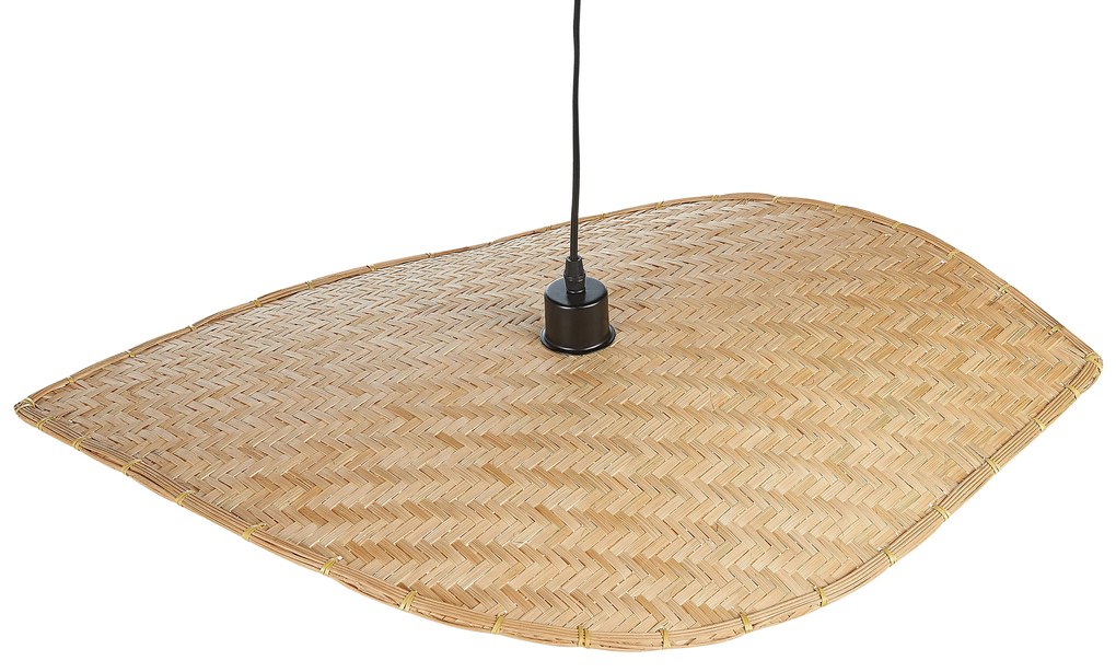 Lampadario legno di bambù beige e naturale 123 cm GALANA Beliani