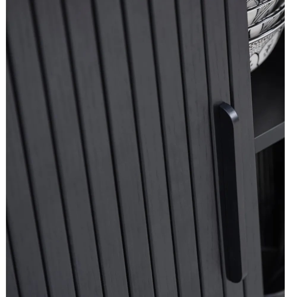 Tavolo TV nero in rovere 120x56 cm Nola - Unique Furniture