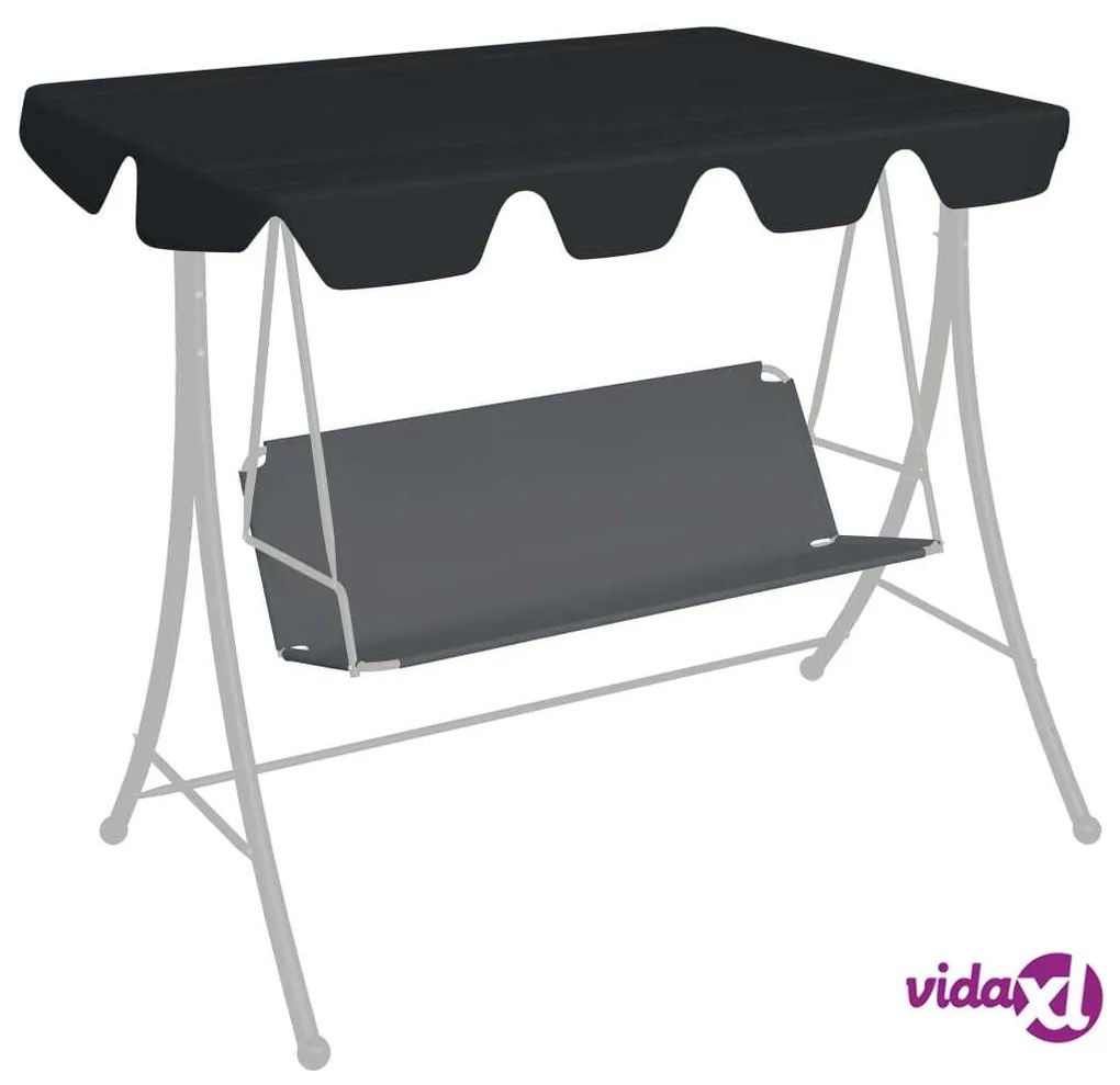 vidaXL Baldacchino per Dondolo Giardino Nero 150/130x70/105 cm