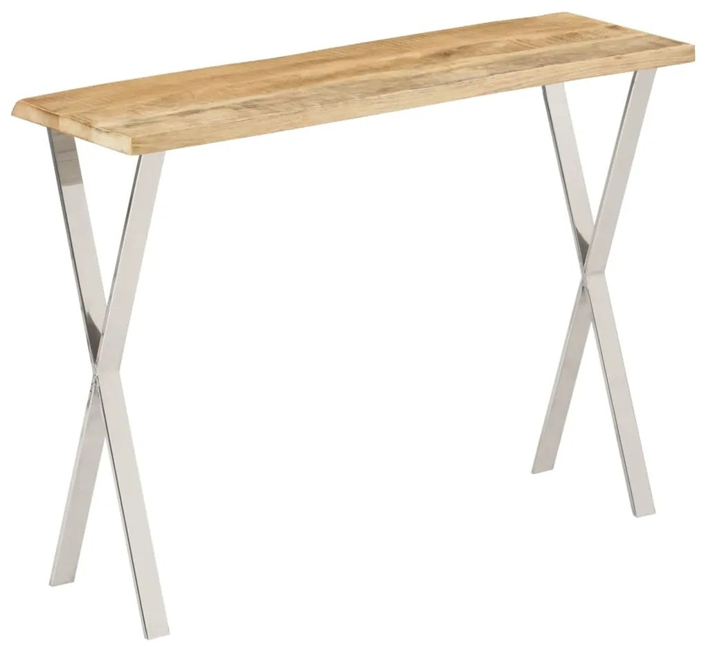 Tavolo consolle bordi vivi 105x33x76 cm legno massello di mango