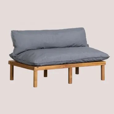 Divano da Giardino 2 Posti in Legno di Acacia Andreu Grigio Antracite - Sklum