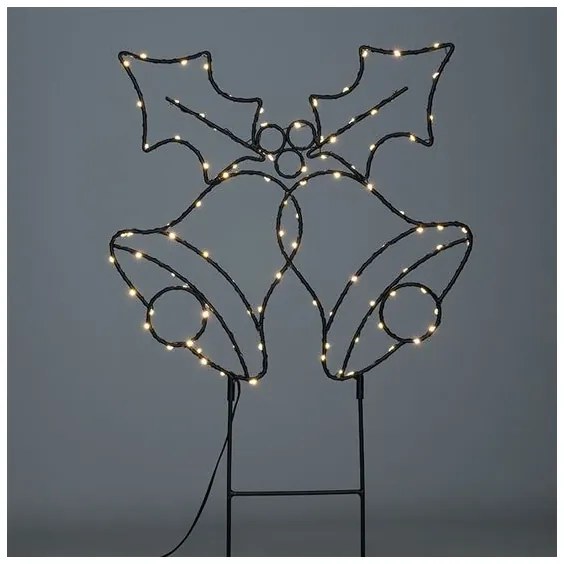 Solight 1V289 - Decorazione natalizia da esterno a LED 100xLED/3xAA IP44, luce calda, campanelle