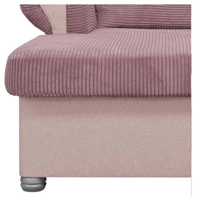 Chaise longue rosa con rivestimento in velluto a coste Lord – Ropez