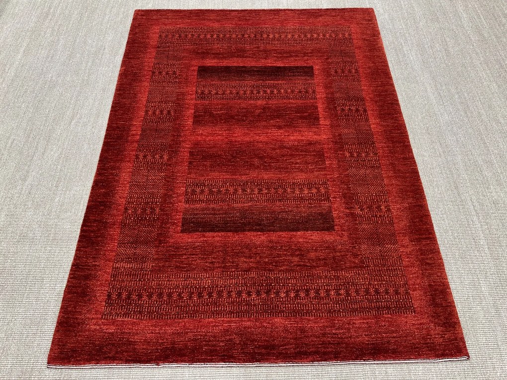 Loribaft Tappeto 150 x 210 Rosso (Iran) Annodato A Mano