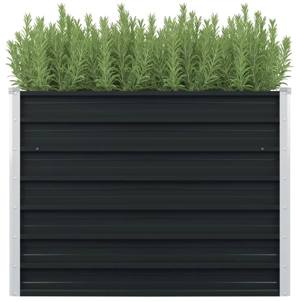 Fioriera Rialzata Antracite 100x100x77 Cm İn Acciaio Zincato /