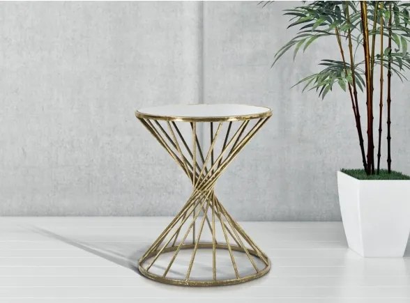 Tavolino rotondo da caffè Hypnos Ø42X50 cm con piano in vetro