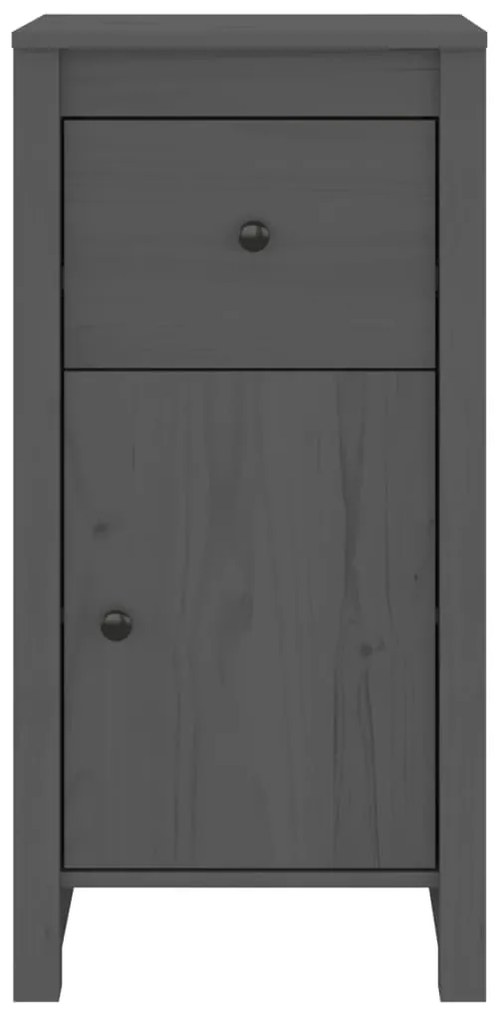 Credenze 2 pz grigie 40x35x80 cm in legno massello di pino