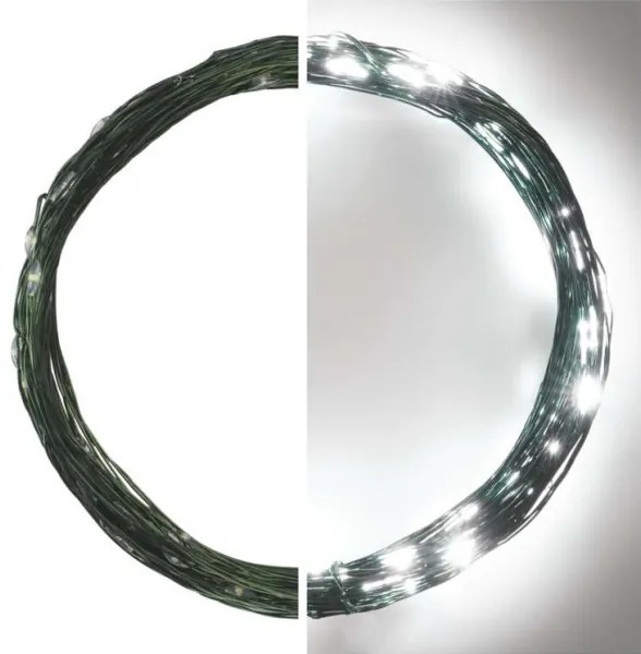 Catena luminosa LED da esterno, 75 LED su 12,5 m, IP44, bianco freddo