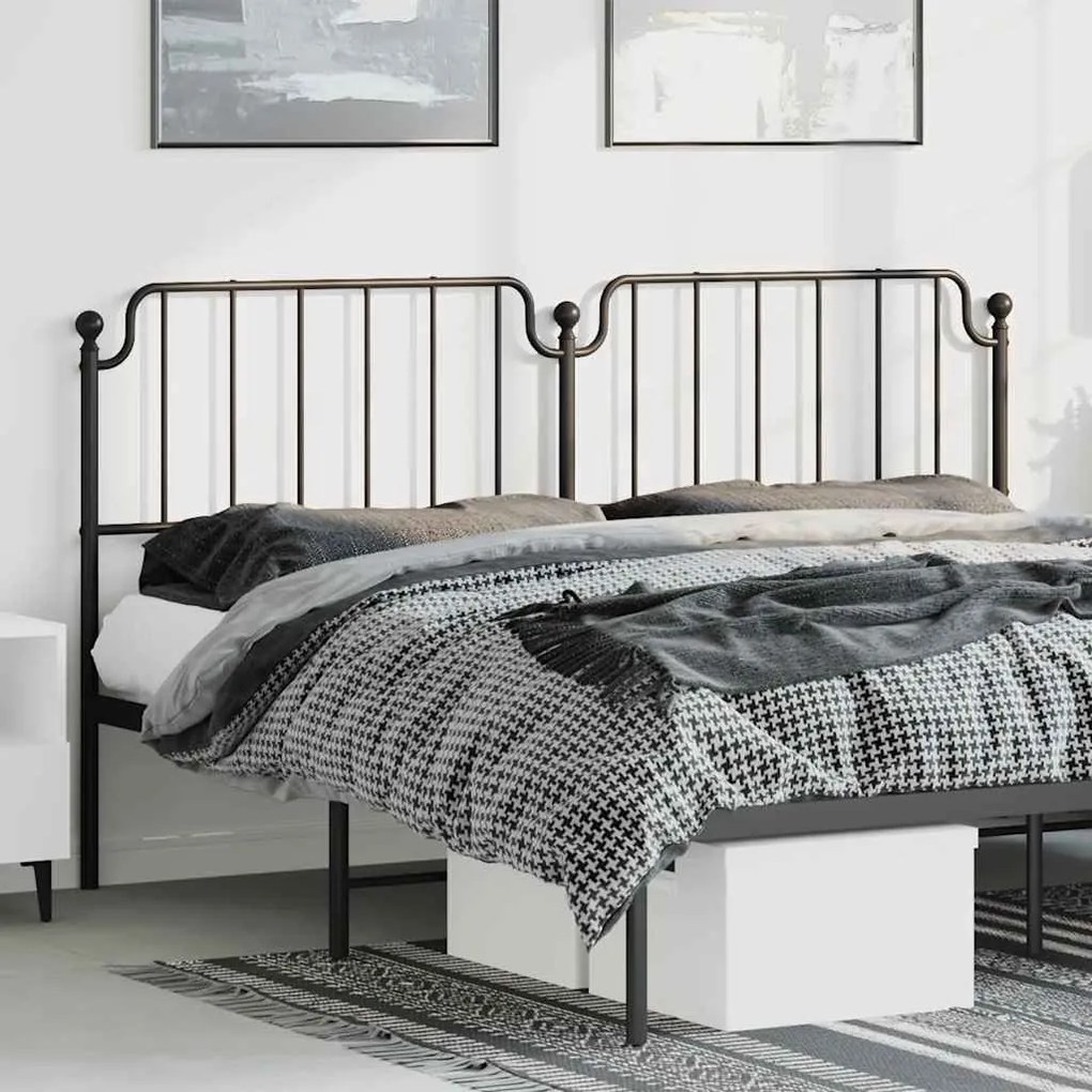 Testiera İn Metallo Nero 193 Cm /