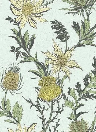 Cole & Son Carta da parati Thistle - Duck Egg