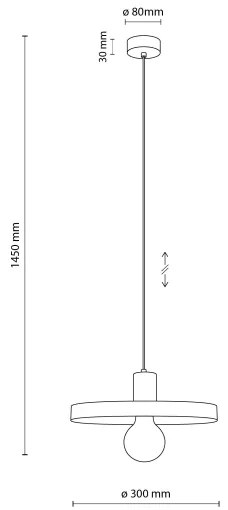 Lampadario a sospensione con filo SILA 1xE27/15W/230V diametro 30 cm verde