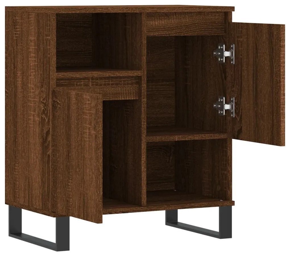 Credenza Rovere Marrone 60x35x70 cm in Legno Multistrato