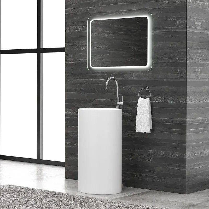 Kamalu - lavabo a terra freestanding colore opaco bianco mil-fb