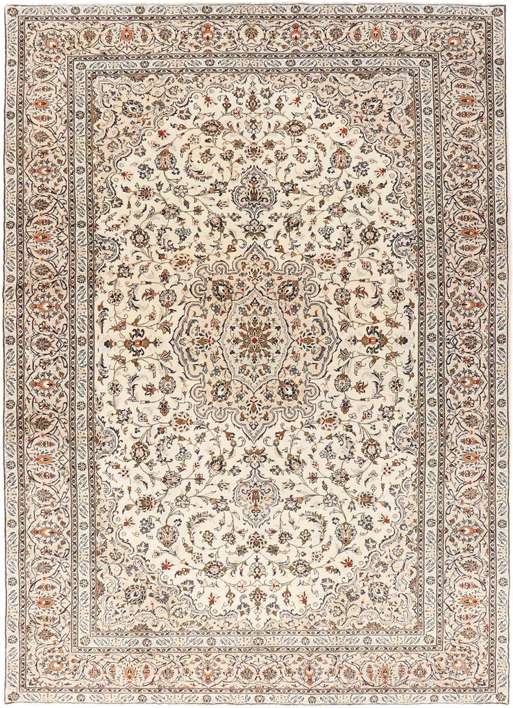 Kashan Tappeto persiano 380x390 Beige (Iran) Annodato A Mano