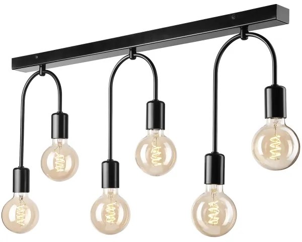 Plafoniera JANO 6xE27/15W/230V nero