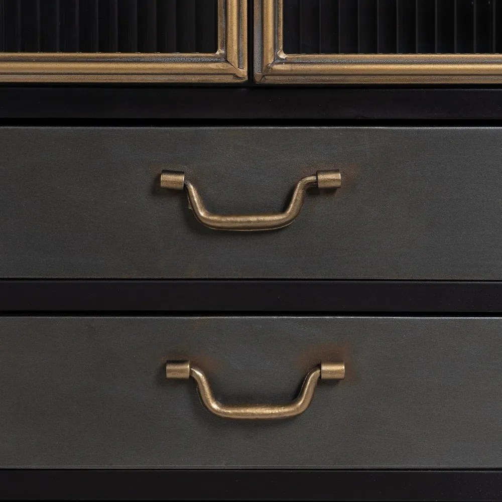 Vetrina in metallo nero 58x150 cm Brick - Ixia