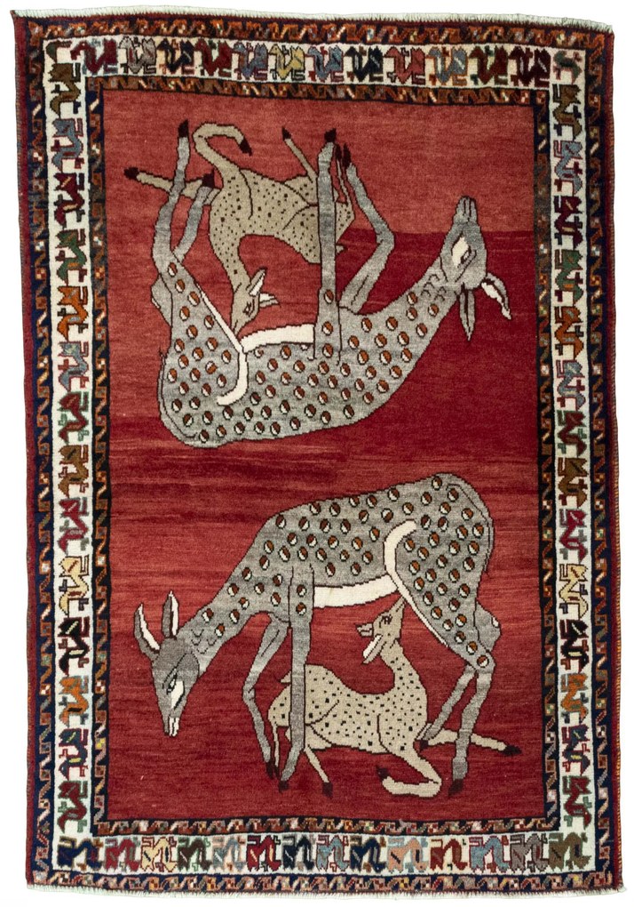 Gabbeh Tappeto persiano 100 x 150 Rosso (Iran) Annodato A Mano