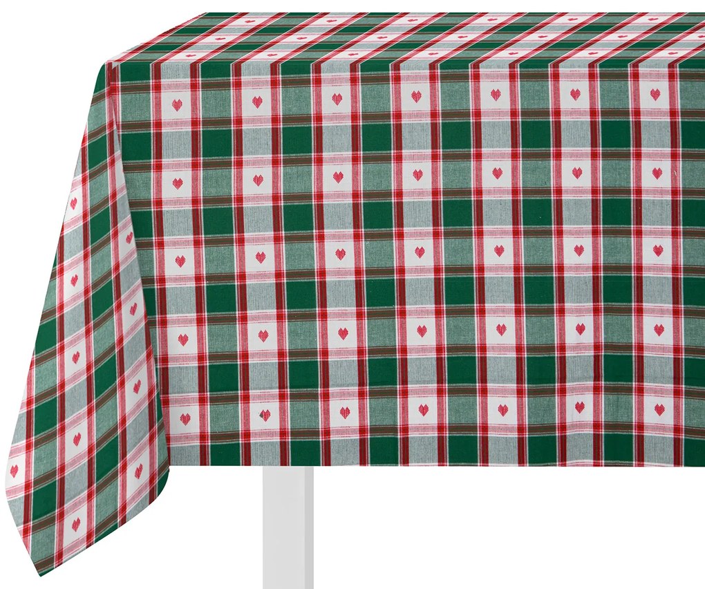 Tovaglia 140x180 cm tartan e cuori