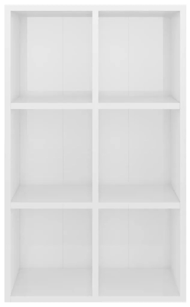 Libreria/Credenza Bianco Lucido 66x30x98 cm Legno Multistrato