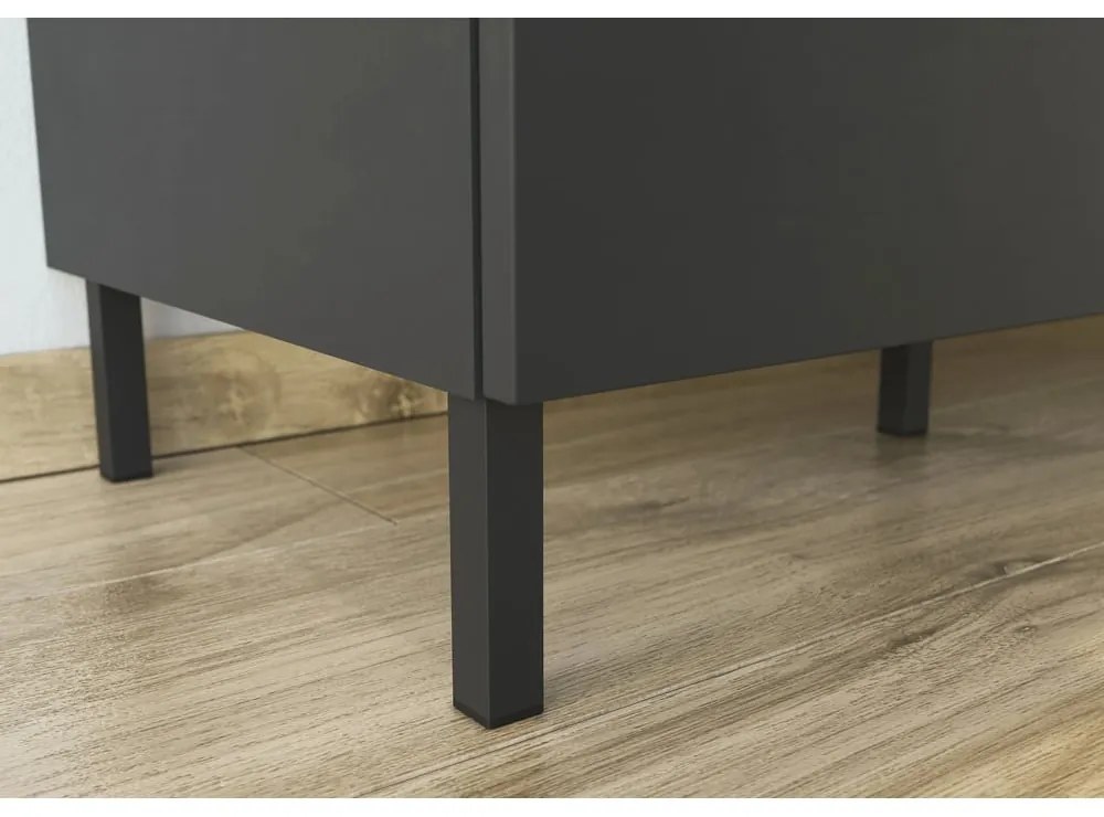 Cassettiera alta grigia in rovere 109x146 cm California - Germania